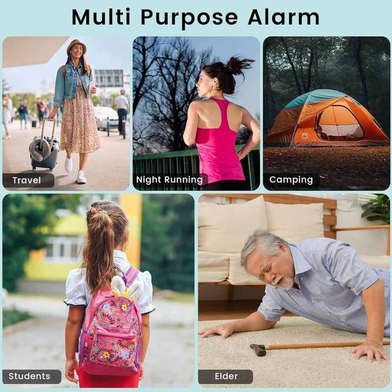 TIPSEAN Personal Safety Alarm - 135dB Ultra Loud Siren with LED Strobe Light, USB-C Rechargeable, Compact Keychain Alarm for Women/Men, Emergency Flashlight & Vibration Alert(Blue) - Image 5